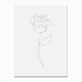 One Line Rose Canvas Print