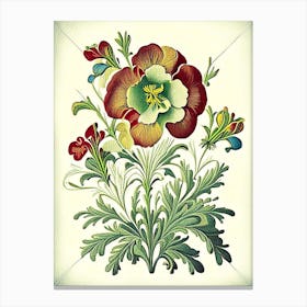 Wallflower 2 Floral Botanical Vintage Poster Flower Canvas Print