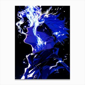 Anime Character With Blue Hair Canvas Print