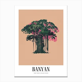 Banyan Tree Colourful Illustration 1 Poster Canvas Print