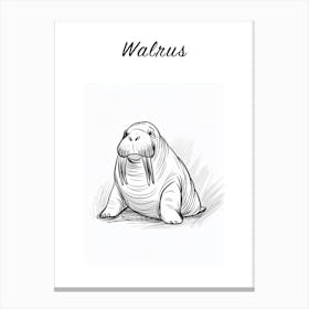 B&W Walrus Poster Canvas Print