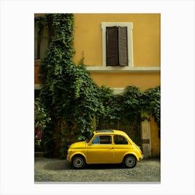 The Yellow Car in Rome" Canvas Print