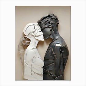 Two People Kissing Canvas Print