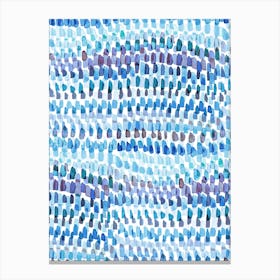 Artsy Strokes Stripes Colorful Blue Canvas Print