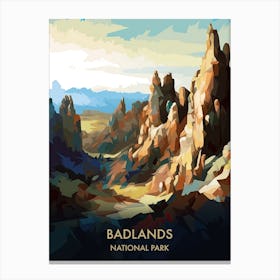 Badlands National Park Travel Poster Illustration Style 2 Canvas Print