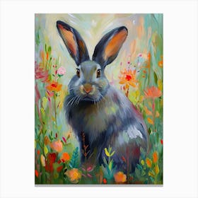 Silver Marten Rabbit Painting 4 Canvas Print