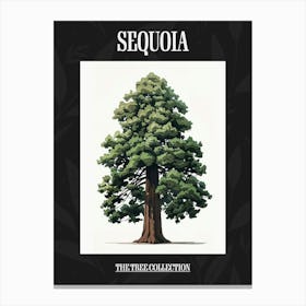 Sequoia Tree Pixel Illustration 3 Poster Canvas Print