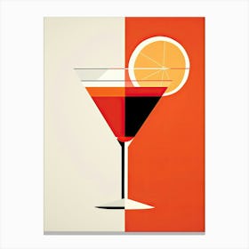 Mid Century Modern Negroni Floral Infusion Cocktail 1 Canvas Print