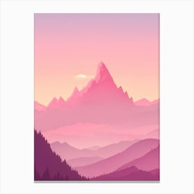 Misty Mountains Vertical Background In Pink Tone 90 Canvas Print