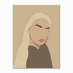 Minimalistic Girl Illustration Canvas Print