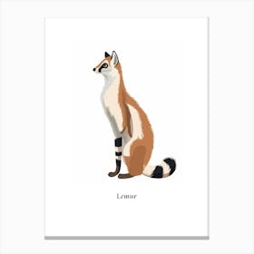 Lemur Kids Animal Poster Canvas Print