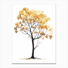 Ginkgo Tree Pixel Illustration 3 Canvas Print