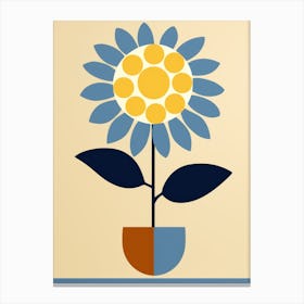 Sunflower In A Pot Canvas Print