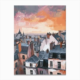 Montmartre Rooftops Morning Skyline 3 Canvas Print