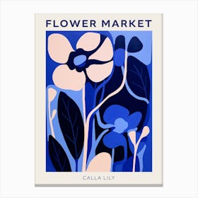 Blue Flower Market Poster Calla Lily Canvas Print