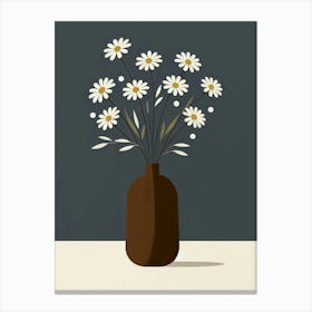 Daisies In A Vase 12 Canvas Print