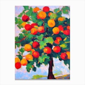 White Oak tree Abstract Block Colour Canvas Print
