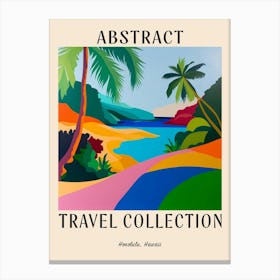 Abstract Travel Collection Poster Honolulu Usa 2 Canvas Print