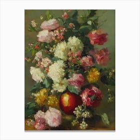 Apple Blossom Painting 1 Flower Canvas Print