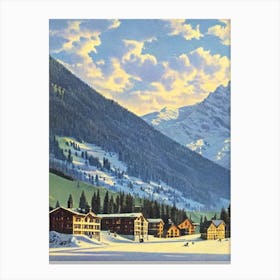 Sölden, Austria Ski Resort Vintage Landscape 1 Skiing Poster Canvas Print
