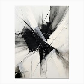 Invisible Threads Abstract Black And White 1 Canvas Print