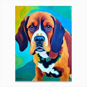 Sussex Spaniel Fauvist Style dog Canvas Print