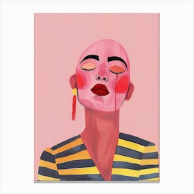 Woman With A Pink Face Canvas Print