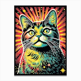 Cosmic Cataclysm, Psychedelic Cats series Canvas Print