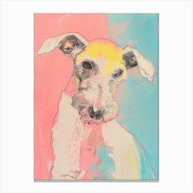 Pastel Bedlington Terrier Dog Line Illustration 2 Canvas Print