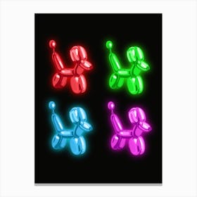 Neon Balloon Dog Wall Art Canvas Print