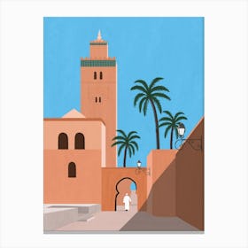 Mosque In Marrakech Morocco II Canvas Print