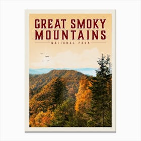 Great Smoky Mountains Travel Poster Canvas Print