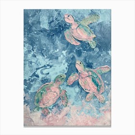Aqua Sea Turtle Painting 2 Canvas Print