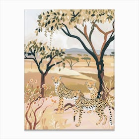 Cheetah Pastels Jungle Illustration 3 Canvas Print