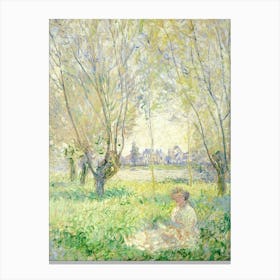 Claude Monet In The Park 1 Canvas Print