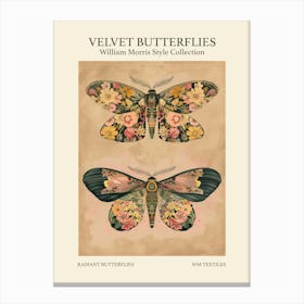 Velvet Butterflies Collection Radiant Butterflies William Morris Style 1 Canvas Print