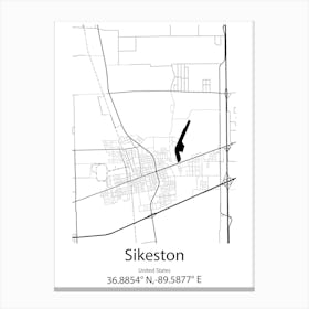 Sikeston,United States Minimalist Map Lienzo