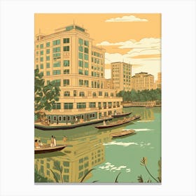 Dhaka Bangladesh Travel Illustration 2 Canvas Print