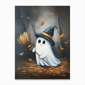 Ghost With Broom 2 Canvas Print