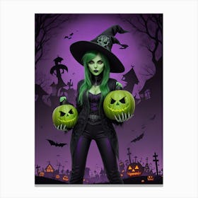 Halloween Witch Canvas Print