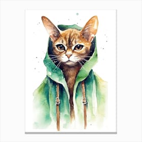 Abyssinian Cat As A Jedi 1 Canvas Print