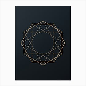 Abstract Geometric Gold Glyph on Dark Teal n.0254 Canvas Print