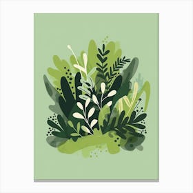 Moss Plant Minimalist Illustration 6 Canvas Print
