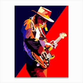 Stevie Ray Vaughan Blues Guitarist Pop Art Wpap Canvas Print