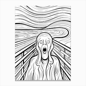 Line Art Inspired By The Scream 3 Canvas Print