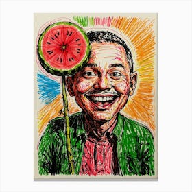 Watermelon Man Canvas Print