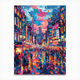 Tokyo City At Night, Contemporary Art, Souvenir Canvas Print