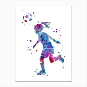 Little Girl Soccer Player 1 Canvas Print