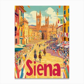 Aihrgdesign A 1970s Inspired Travel Poster For Siena Depictin 998f1b35 741d 4d01 B9d1 8ee2540bb915 2 Canvas Print