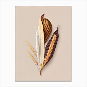 Corn Silk Spices And Herbs Retro Minimal 6 Canvas Print